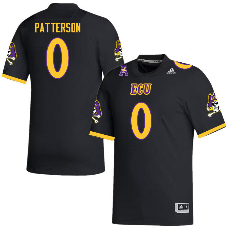 Men #0 Jhari Patterson ECU Pirates 2023 College Football Jerseys Stitched-Black - Click Image to Close
